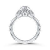 Shah Luxury Round Cut Diamond Engagement Ring In 14K White Gold (Semi-Mount) photo 4