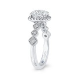 Shah Luxury 14K White Gold Round Cut Diamond Halo Engagement Ring (Semi-Mount) photo 3