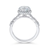 Shah Luxury 14K White Gold Round Cut Diamond Halo Engagement Ring (Semi-Mount) photo 4