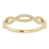 14K Yellow 1/8 CTW Diamond Infinity-Inspired Beaded Anniversary Band photo 3