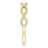 14K Yellow 1/8 CTW Diamond Infinity-Inspired Beaded Anniversary Band photo 4