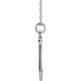 14K White Script Initial T 16-18 Necklace photo 2