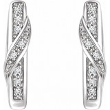 14K White .05 CTW Diamond Hoop Earrings photo 2
