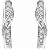 14K White .05 CTW Diamond Hoop Earrings photo 2