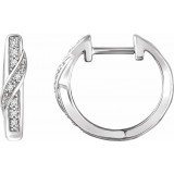 14K White .05 CTW Diamond Hoop Earrings photo