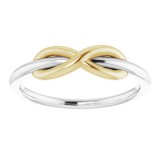 14K White & Yellow Infinity-Style Ring photo 3