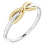 14K White & Yellow Infinity-Style Ring photo