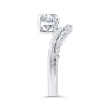Shah Luxury 14K White Gold Oval Diamond Engagement Ring (Semi-Mount) photo 3