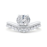 Shah Luxury 14K White Gold Oval Diamond Engagement Ring (Semi-Mount) photo