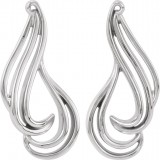 14K White Freeform Earrings photo 2