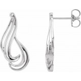 14K White Freeform Earrings photo