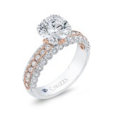 Shah Luxury 14K Two-Tone Gold Diamond Engagement Ring (Semi-Mount) photo 2