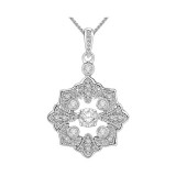 Gems One Silver (SLV 995) & Diamonds Stunning Neckwear Pendant - 1/3 ctw photo