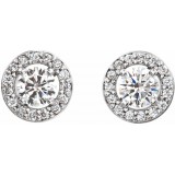 14K White 3/8 CTW Diamond Halo-Style Earrings photo 2