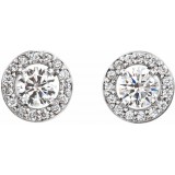 14K White 3/8 CTW Diamond Halo-Style Earrings photo 2