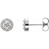 14K White 3/8 CTW Diamond Halo-Style Earrings photo