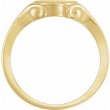 14K Yellow 12x10 mm Oval Signet Ring photo 2
