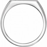 14K White 1/10 CTW Diamond 15x10 mm Rectangle Signet Ring photo 2