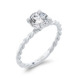 Shah Luxury 14K White Gold Diamond Engagement Ring (Semi-Mount) photo 2