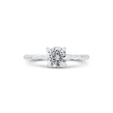 Shah Luxury 14K White Gold Diamond Engagement Ring (Semi-Mount) photo