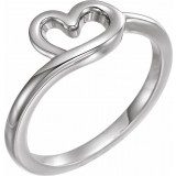 14K White Heart Youth Ring photo