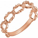 14K Rose Stackable Bead Ring photo