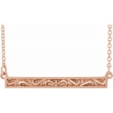 14K Rose Sculptural-Inspired Bar 16-18 Necklace photo