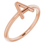 14K Rose Initial A Ring photo