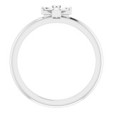 14K White 1/10 CTW Diamond Stackable Cross Ring photo 2