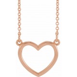 14K Rose 13.8x13 mm Heart 16 Necklace photo