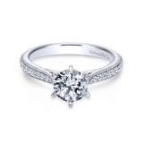 Gabriel & Co. 14k White Gold Contemporary Straight Engagement Ring photo