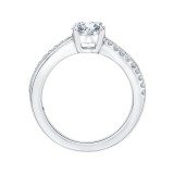 Shah Luxury Round Diamond Engagement Ring with Split Shank In 14K White Gold (Semi-Mount) photo 4