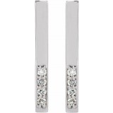 14K White .07 CTW Diamond Bar Earrings photo 2
