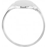 10K White 16.4x8.5 mm Oval Signet Ring photo 2