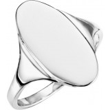 10K White 16.4x8.5 mm Oval Signet Ring photo