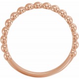 14K Rose Stackable Beaded Ring photo 2