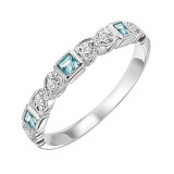 Gems One 14Kt White Gold Diamond (1/12Ctw) & Aquamarine (1/8 Ctw) Ring photo