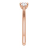 14K Rose 1/2 CTW Diamond Three-Stone Anniversary Band photo 4