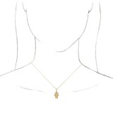 14K Yellow .03 CTW Diamond Hamsa 16-18 Necklace photo 3