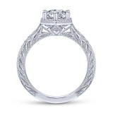 Gabriel & Co. 14k White Gold Art Deco Straight Engagement Ring photo 2