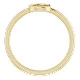 14K Yellow Initial C Ring photo 2