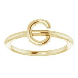 14K Yellow Initial C Ring photo 3