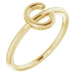 14K Yellow Initial C Ring photo