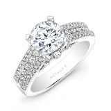 18k White Gold Prong and Channel Round Diamond Engagement Ring photo