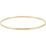 14K Yellow 2 mm Half Round Bangle 7 1/2 Bracelet photo