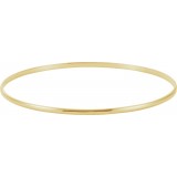 14K Yellow 2 mm Half Round Bangle 7 1/2 Bracelet photo