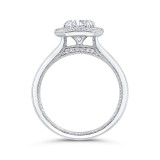 Shah Luxury 14K White Gold Round Diamond Halo Engagement Ring (Semi-Mount) photo 4