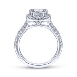 Gabriel & Co. 14k White Gold Contemporary Halo Engagement Ring photo 2