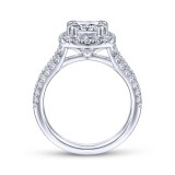 Gabriel & Co. 14k White Gold Contemporary Halo Engagement Ring photo 2