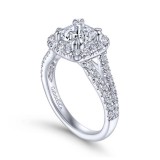 Gabriel & Co. 14k White Gold Contemporary Halo Engagement Ring photo 3